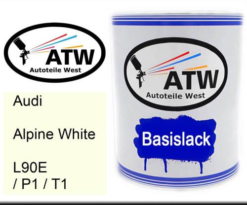 Audi, Alpine White, L90E / P1 / T1: 1L Lackdose, von ATW Autoteile West.